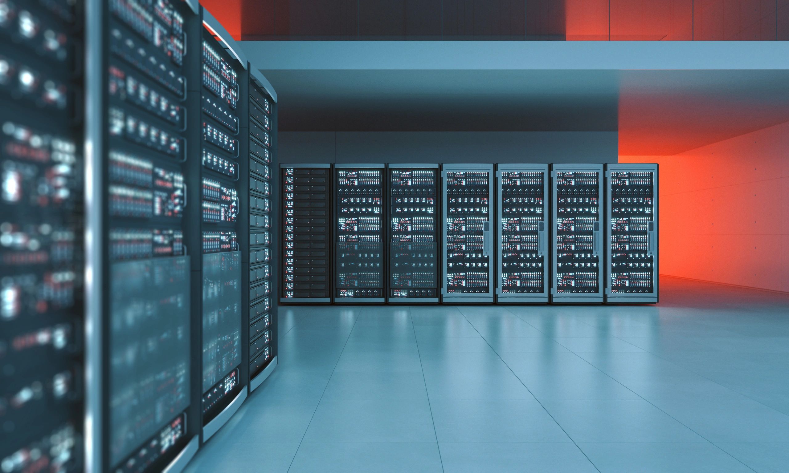 Modern enterprise data center representing infrastructure and cloud transformation